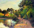 bridge at montfoucault 1874 Camille Pissarro Landscapes brook
